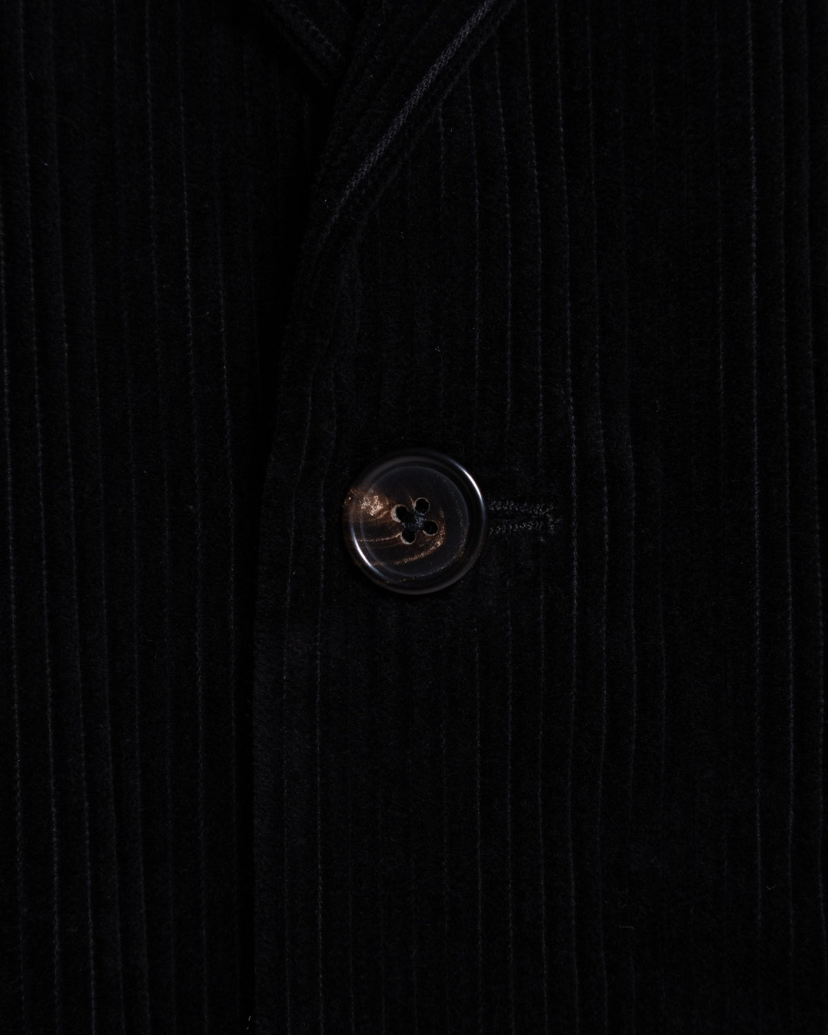 DEADSTOCK WIDE CORDUROY OPEN COLLAR OVER SHIRT JACKET - BLACK