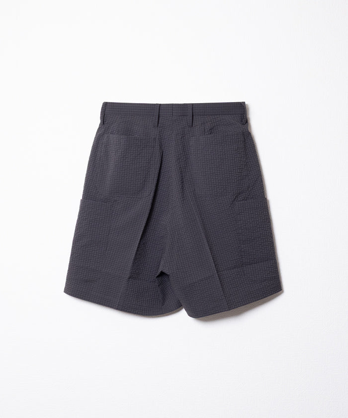 【NEAT】DOT'S SEERSUCKER CARGO SHORTS - CHARCOAL / ニート ドッツ シアサッカー カーゴ ショーツ 2026ss 2026春夏 ‐ 正規取扱店 ARZACH KAMAKURA オンラインショップ 通販