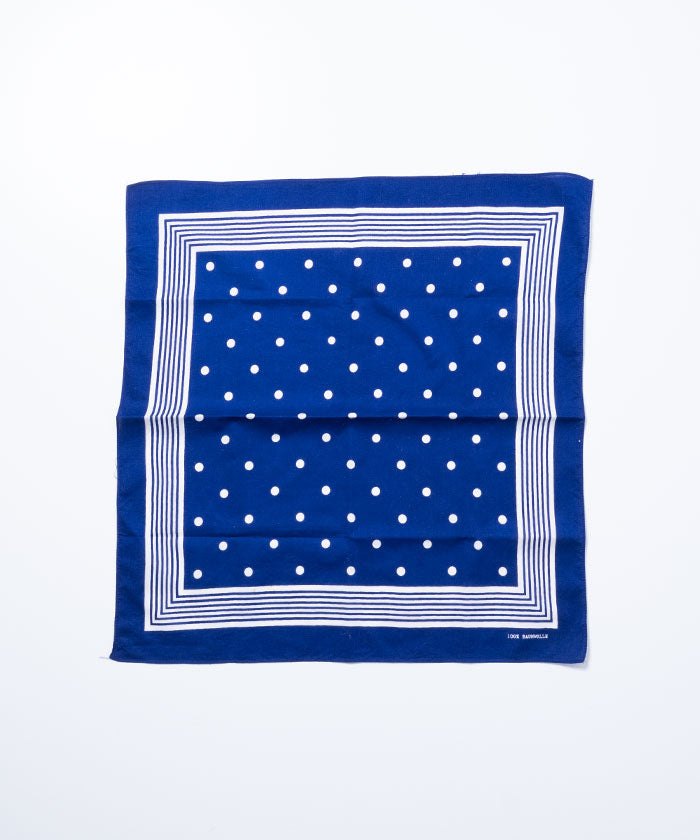 VINTAGE EURO BANDANA - NAVY / ユーロ ヨーロッパ バンダナ ドット ネイビー  紺 通販 オンラインショップ