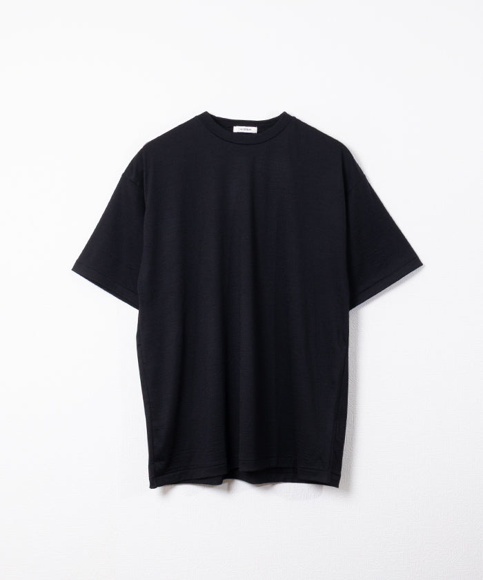 【INTÉRIM】EXTRA FINE MERINO WOOL JERSEY S/S TEE ‐ Black / インテリム エクストラ ファイン メリノウール ジャージー 半袖 Tシャツ ブラック 正規取扱店 神奈川 鎌倉 アルザック鎌倉 オンラインショップ 通販