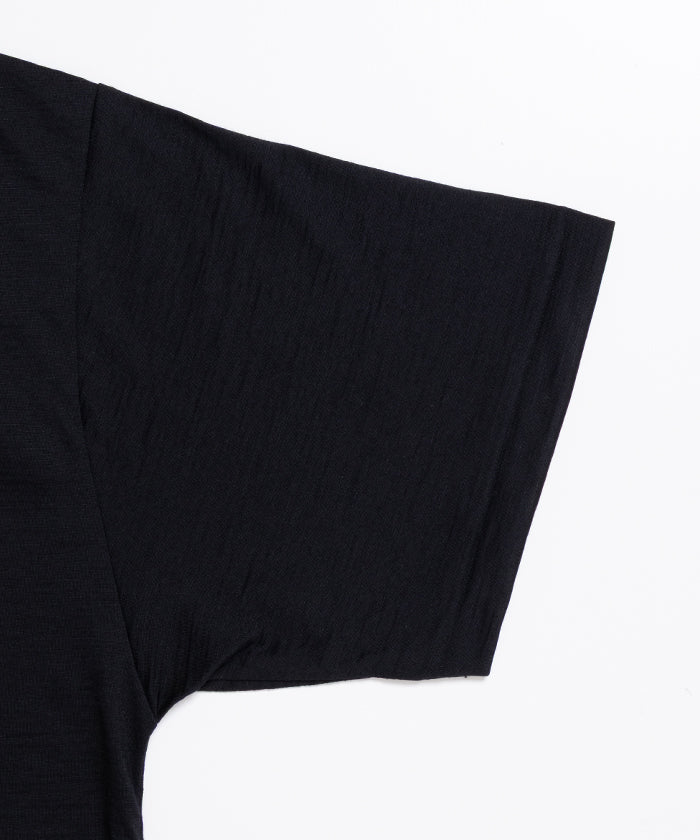 【INTÉRIM】EXTRA FINE MERINO WOOL JERSEY S/S TEE ‐ Black / インテリム エクストラ ファイン メリノウール ジャージー 半袖 Tシャツ ブラック 正規取扱店 神奈川 鎌倉 アルザック鎌倉 オンラインショップ 通販