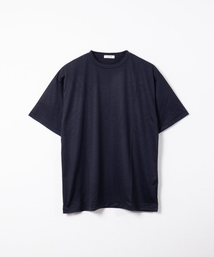 【INTÉRIM】EXTRA FINE MERINO WOOL JERSEY S/S TEE ‐ D.Navy / インテリム エクストラ ファイン メリノウール ジャージー 半袖 Tシャツ ダークネイビー 正規取扱店 神奈川 鎌倉 アルザック鎌倉 オンラインショップ 通販
