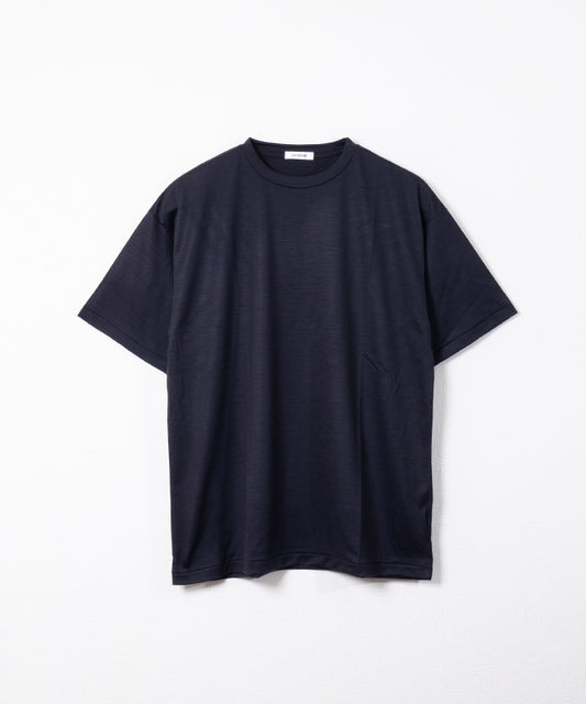 【INTÉRIM】EXTRA FINE MERINO WOOL JERSEY S/S TEE ‐ D.Navy / インテリム エクストラ ファイン メリノウール ジャージー 半袖 Tシャツ ダークネイビー 正規取扱店 神奈川 鎌倉 アルザック鎌倉 オンラインショップ 通販