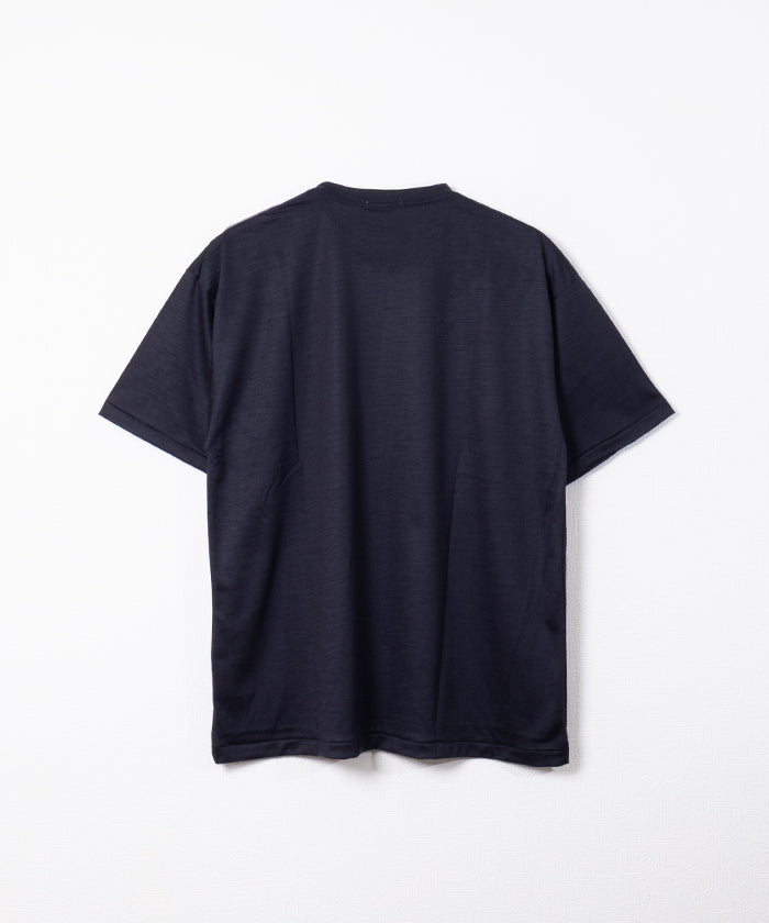 【INTÉRIM】EXTRA FINE MERINO WOOL JERSEY S/S TEE ‐ D.Navy / インテリム エクストラ ファイン メリノウール ジャージー 半袖 Tシャツ ダークネイビー 正規取扱店 神奈川 鎌倉 アルザック鎌倉 オンラインショップ 通販