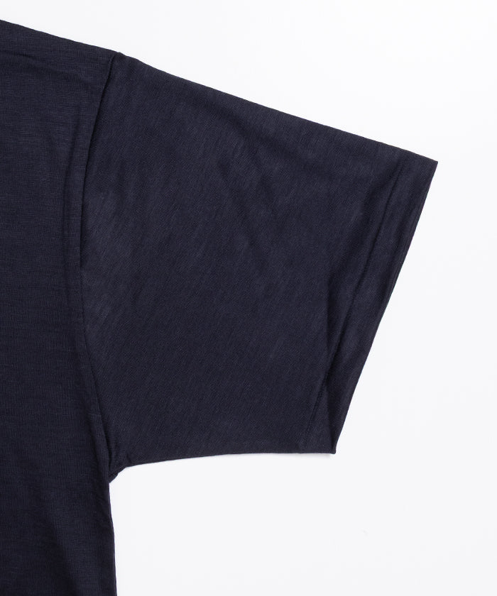 【INTÉRIM】EXTRA FINE MERINO WOOL JERSEY S/S TEE ‐ D.Navy / インテリム エクストラ ファイン メリノウール ジャージー 半袖 Tシャツ ダークネイビー 正規取扱店 神奈川 鎌倉 アルザック鎌倉 オンラインショップ 通販