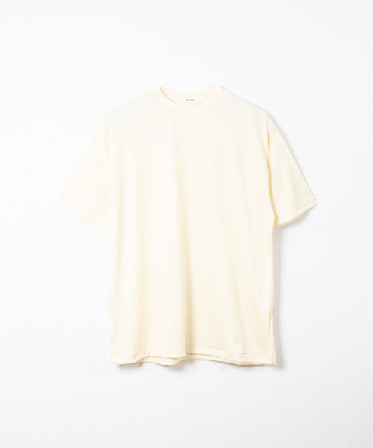 【INTÉRIM】EXTRA FINE MERINO WOOL JERSEY S/S TEE - WHITE / インテリム エクストラ ファイン メリノウール ジャージー 半袖 Tシャツ 正規取扱店 神奈川 鎌倉 アルザック鎌倉 オンラインショップ 通販