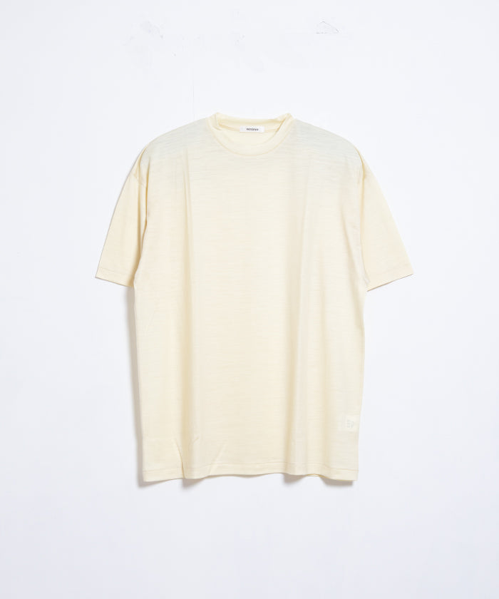 【INTÉRIM】EXTRA FINE MERINO WOOL JERSEY S/S TEE - WHITE / インテリム エクストラ ファイン メリノウール ジャージー 半袖 Tシャツ 白 ナチュラル 2025SS 2025春夏 正規取扱店 神奈川 鎌倉 オンラインショップ 通販