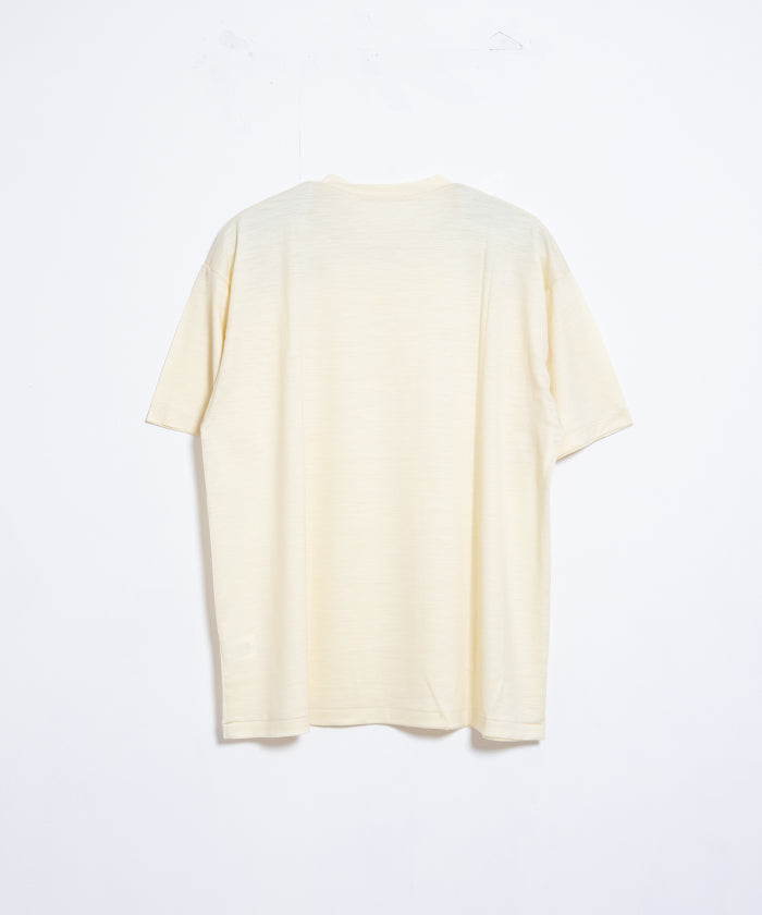 【INTÉRIM】EXTRA FINE MERINO WOOL JERSEY S/S TEE - WHITE / インテリム エクストラ ファイン メリノウール ジャージー 半袖 Tシャツ 白 ナチュラル 2025SS 2025春夏 正規取扱店 神奈川 鎌倉 オンラインショップ 通販