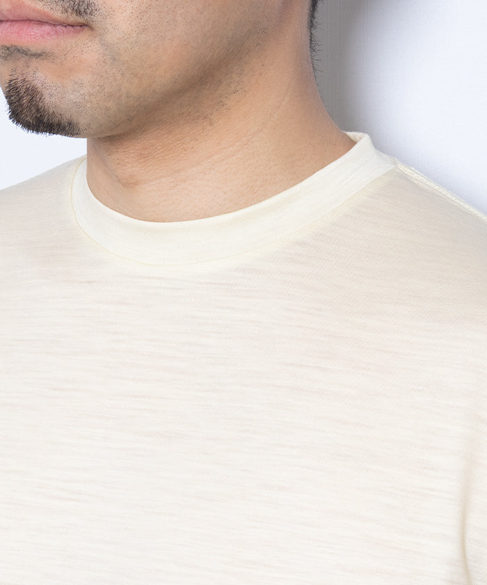 【INTÉRIM】EXTRA FINE MERINO WOOL JERSEY S/S TEE - WHITE / インテリム エクストラ ファイン メリノウール ジャージー 半袖 Tシャツ 白 ナチュラル 2025SS 2025春夏 正規取扱店 神奈川 鎌倉 オンラインショップ 通販