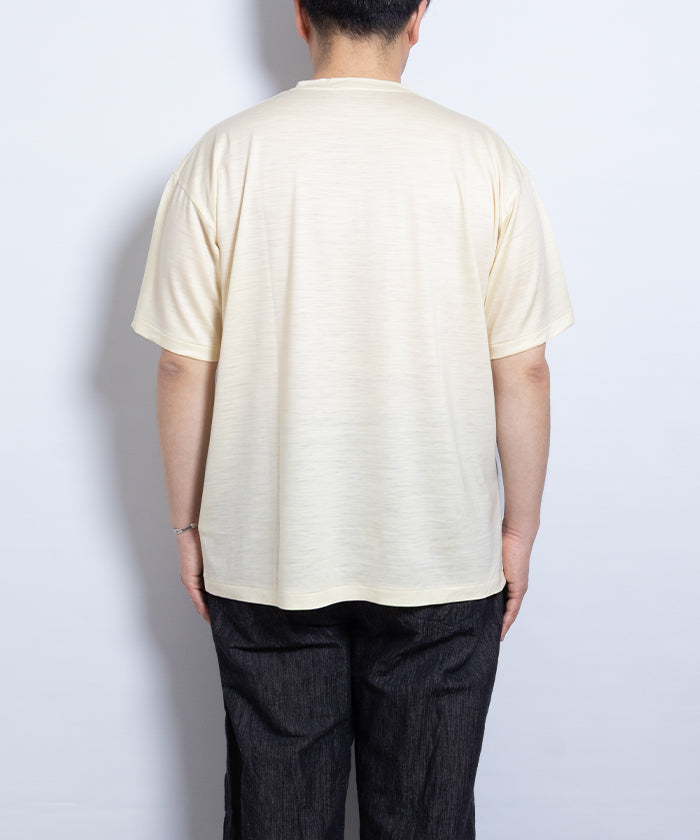 【INTÉRIM】EXTRA FINE MERINO WOOL JERSEY S/S TEE - WHITE / インテリム エクストラ ファイン メリノウール ジャージー 半袖 Tシャツ 白 ナチュラル 2025SS 2025春夏 正規取扱店 神奈川 鎌倉 オンラインショップ 通販