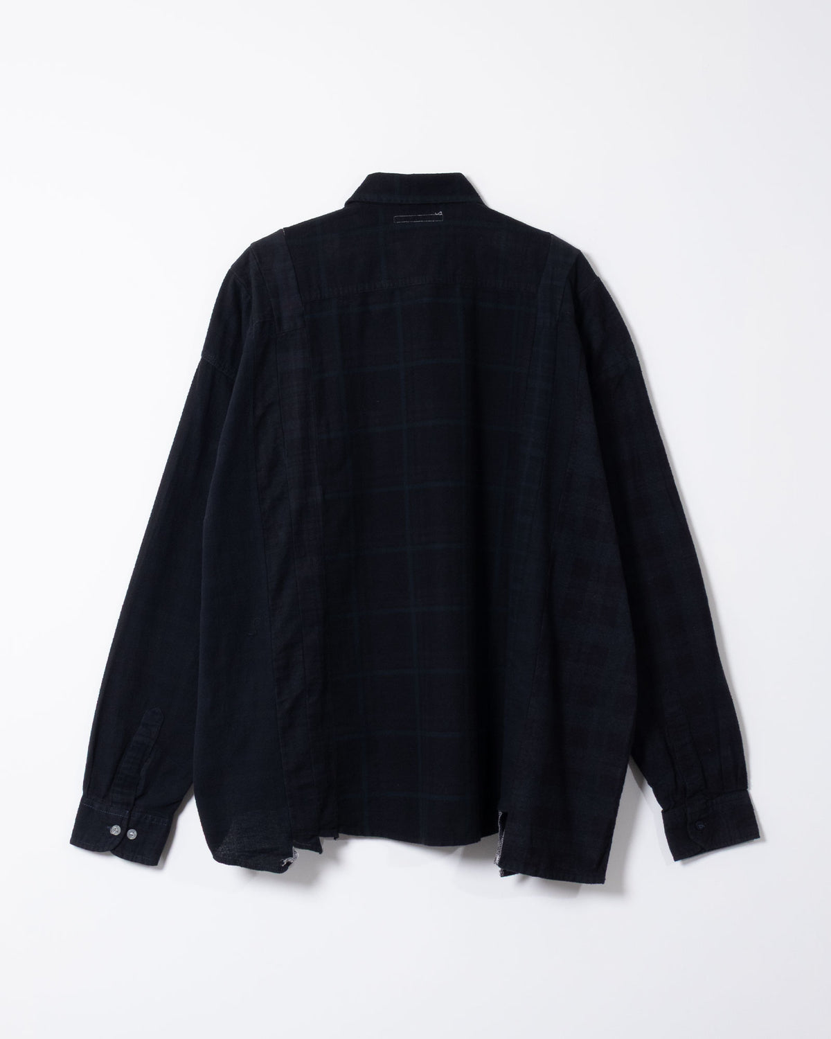 FLANNEL SHIRT -> 7 CUTS WIDE SHIRT OVER DYE - BLACK - 1