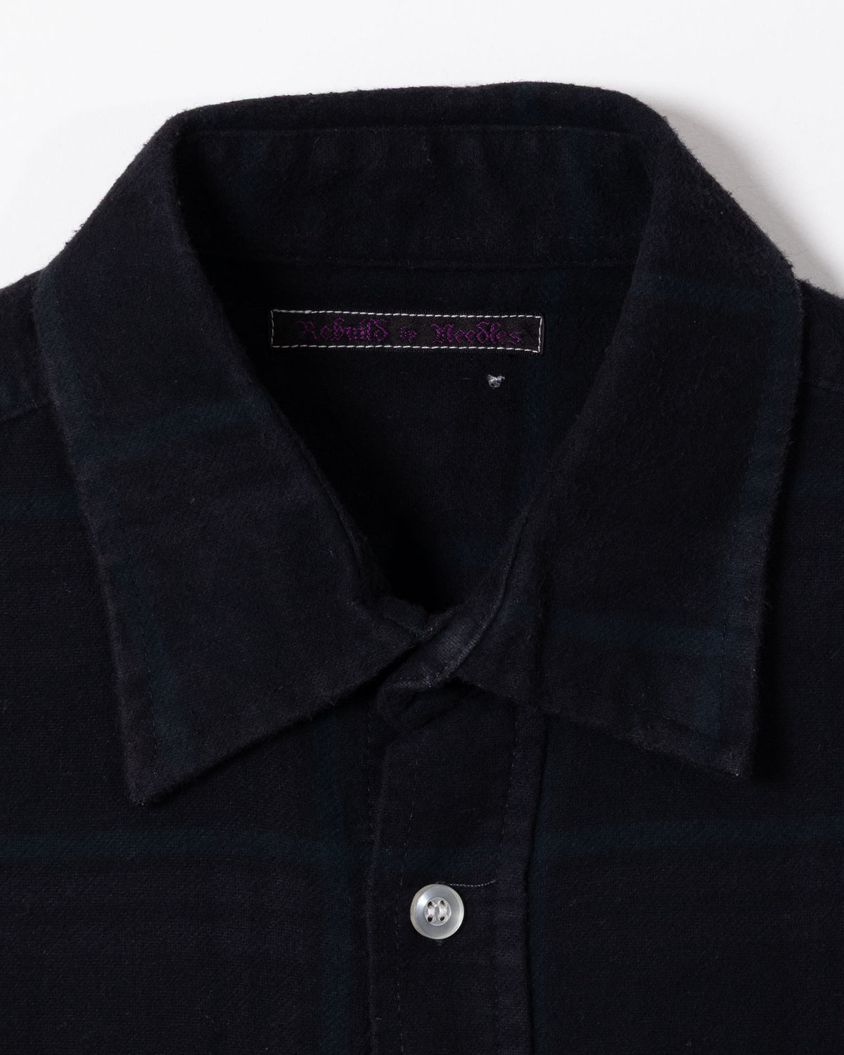 FLANNEL SHIRT -> 7 CUTS WIDE SHIRT OVER DYE - BLACK - 1