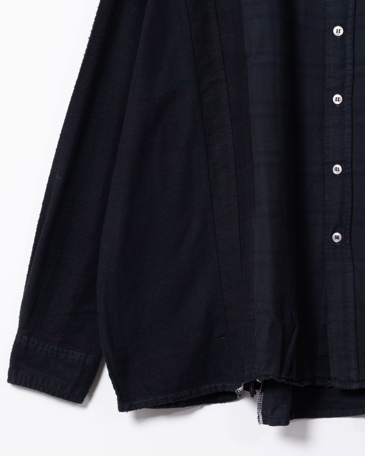 FLANNEL SHIRT -> 7 CUTS WIDE SHIRT OVER DYE - BLACK - 2
