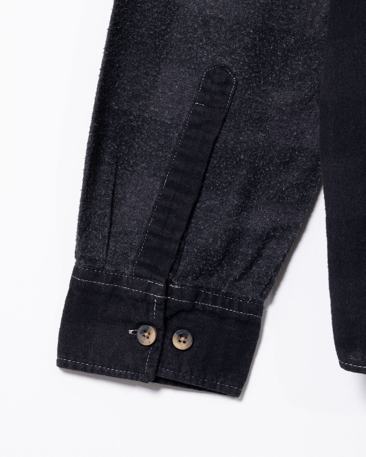 FLANNEL SHIRT -> 7 CUTS WIDE SHIRT OVER DYE - BLACK - 2
