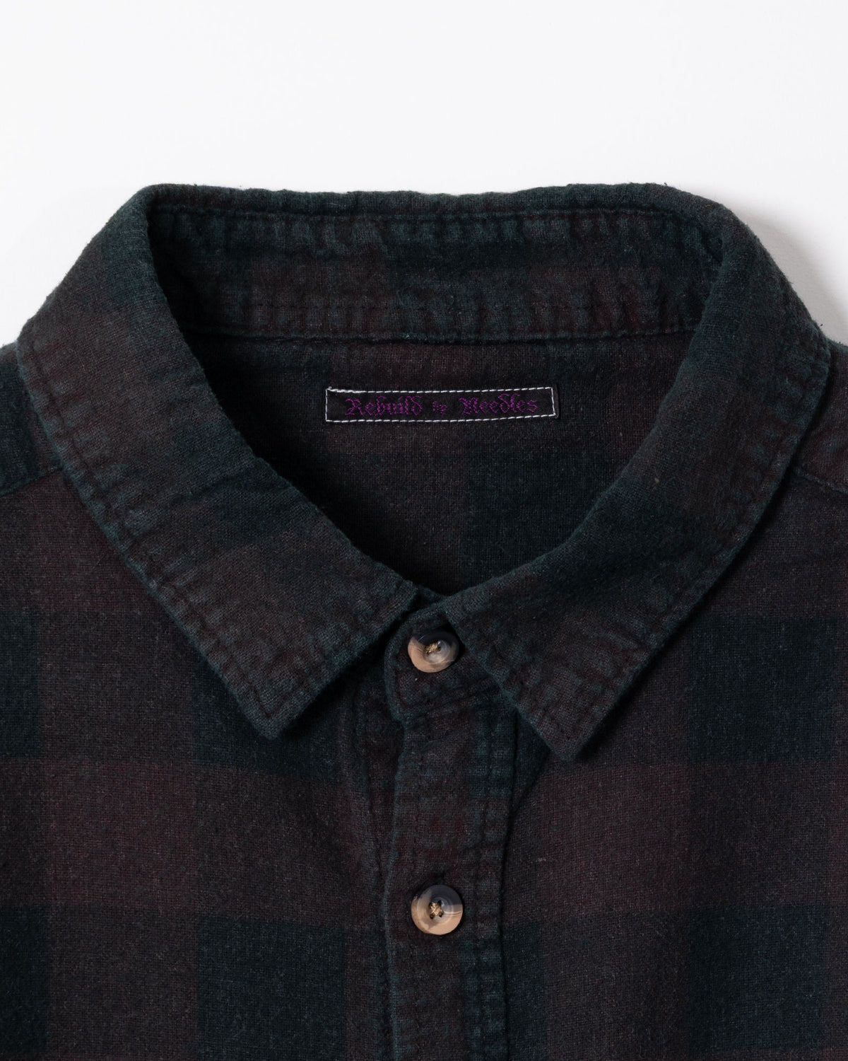FLANNEL SHIRT -> 7 CUTS WIDE SHIRT OVER DYE - DK.GREEN - 2