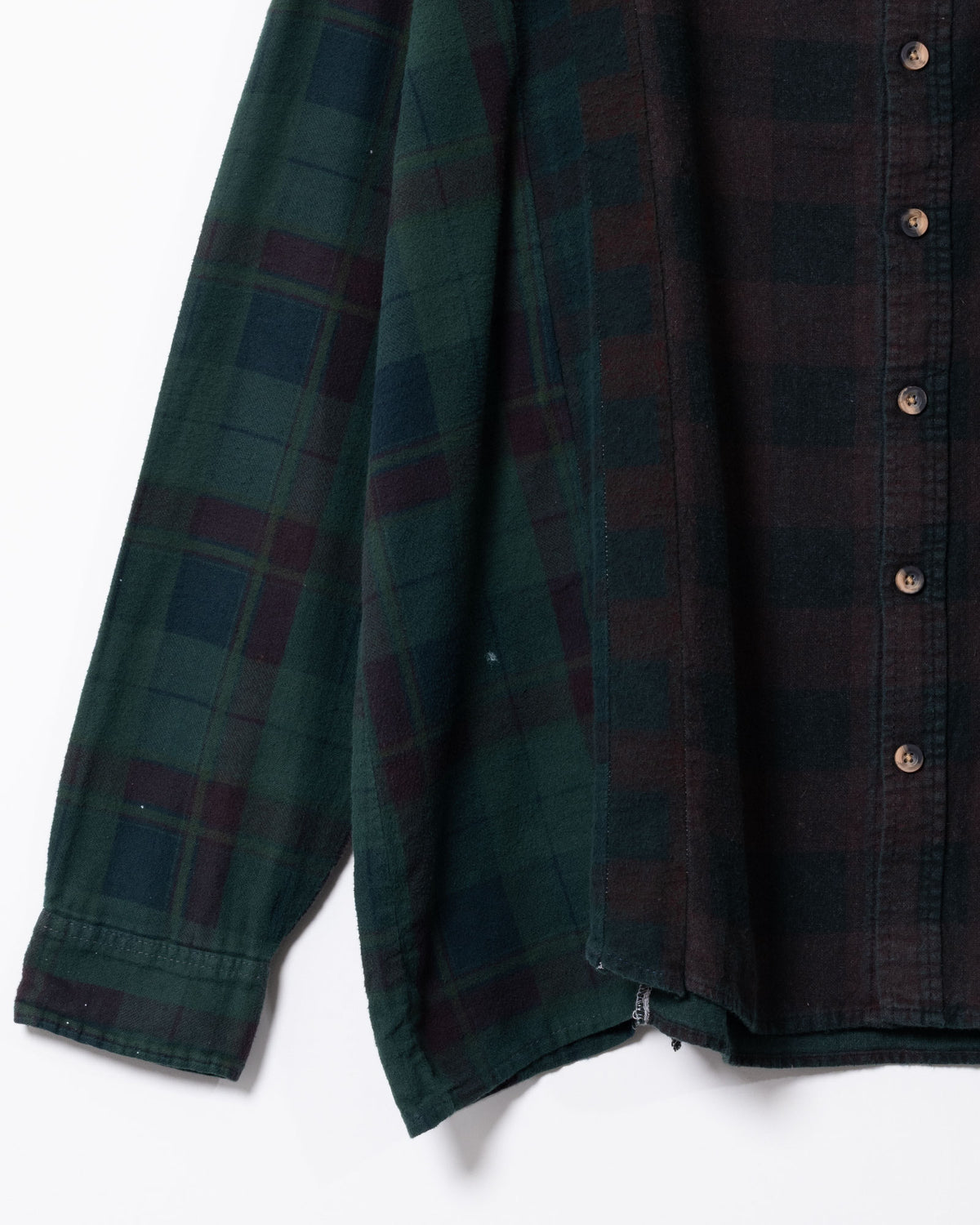 FLANNEL SHIRT -> 7 CUTS WIDE SHIRT OVER DYE - DK.GREEN - 2