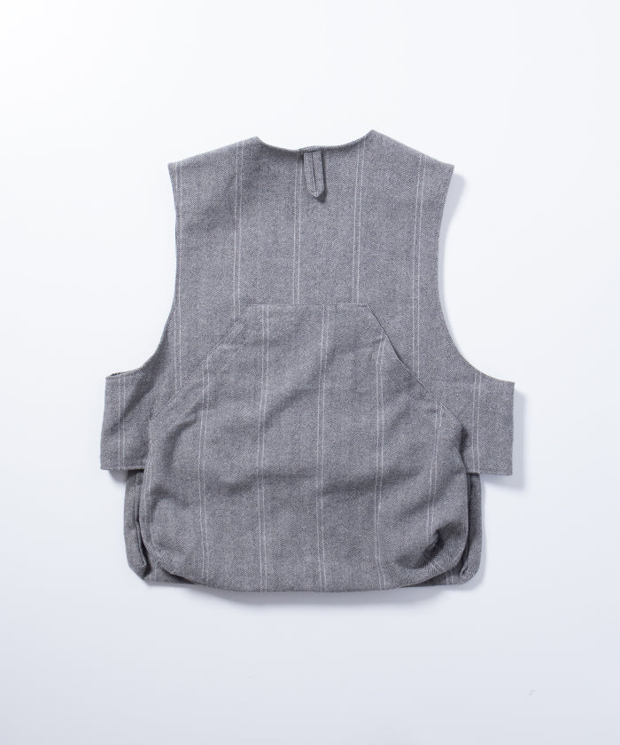 【ENGINEERED GARMENTS】FOWL VEST LT WOOL STRIPED HB - GREY / エンジニアドガーメンツ フォールベスト ライトウール ストライプ ヘリンボーン 2025AW 2025秋冬 正規取扱店 神奈川 鎌倉 オンラインショップ 通販