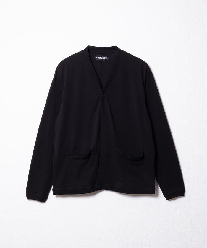 【AUBERGE】FRANCO - BLACK / オーベルジュ フランコ Vネック コットン カーディガン 2026ss 2026春夏 正規取扱店 神奈川 鎌倉 アルザック鎌倉 オンラインショップ 通販