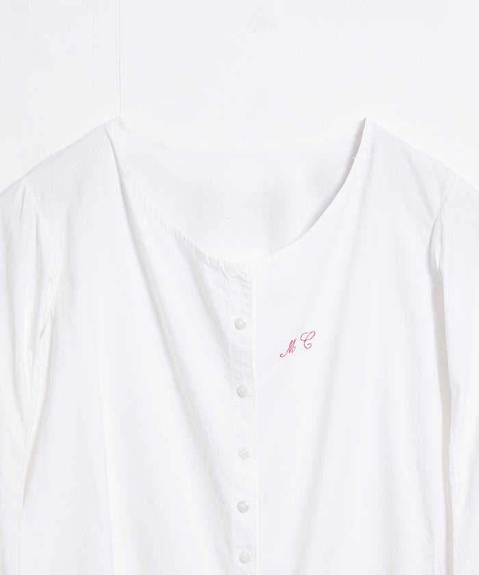 FRENCH ANTIQUE WHITE COTTON BLOUSE