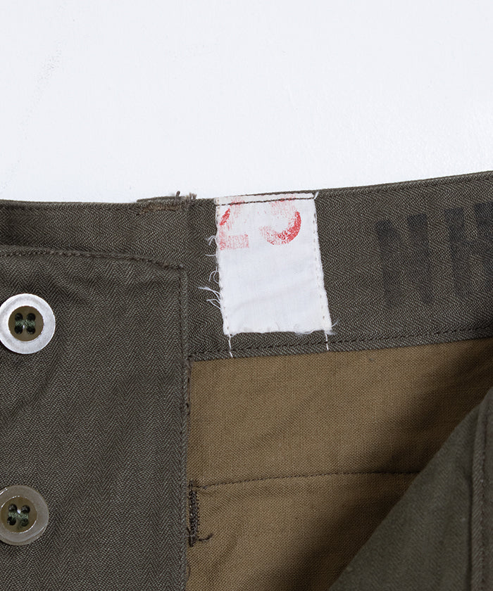 1950-60’s FRENCH ARMY FIELD CARGO PANTS M47 HBT FABRIC DEADSTOCK / フランス軍 M47 フィールド カーゴパンツ ヘリンボーンツイル デッドストック 23サイズ 実物 新古品 ヴィンテージ オンラインショップ 通販