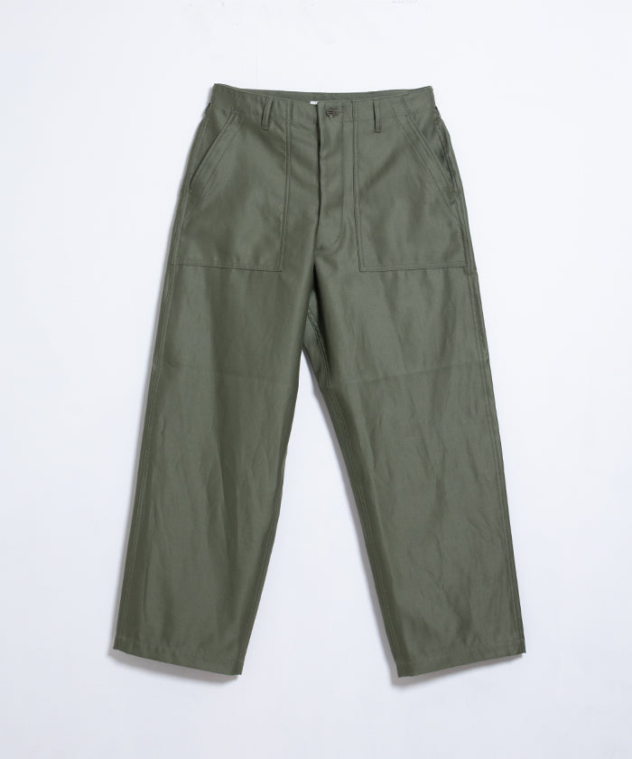 GIZA BACK SATIN BAKER PANTS - OLIVE