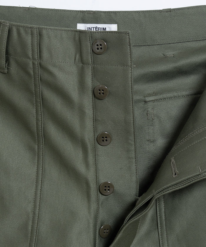 GIZA BACK SATIN BAKER PANTS - OLIVE