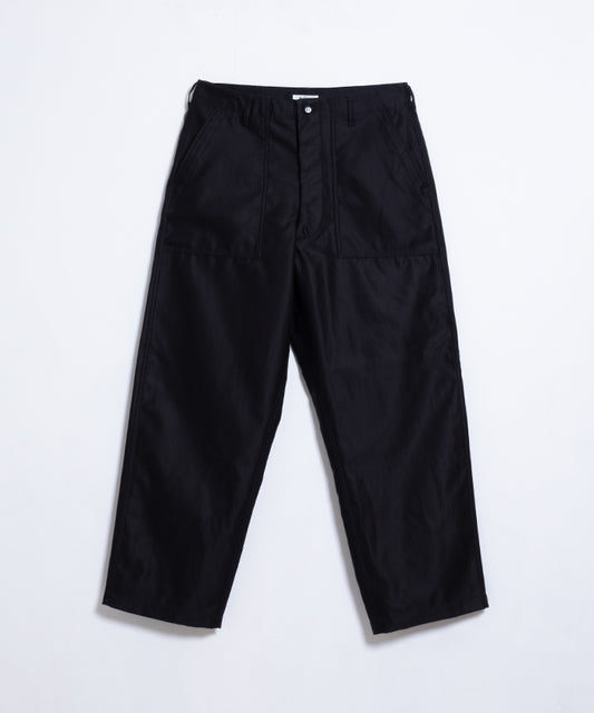 GIZA BACK SATIN BAKER PANTS - BLACK