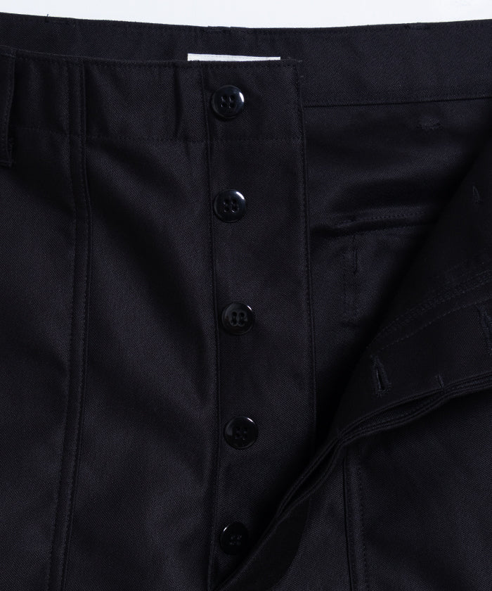 GIZA BACK SATIN BAKER PANTS - BLACK