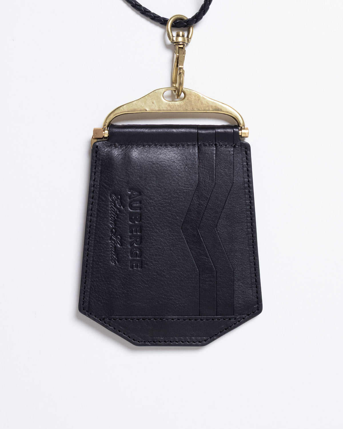 AUBERGE GLAND C D.BROWN×BLACK ネックウォレット 背面