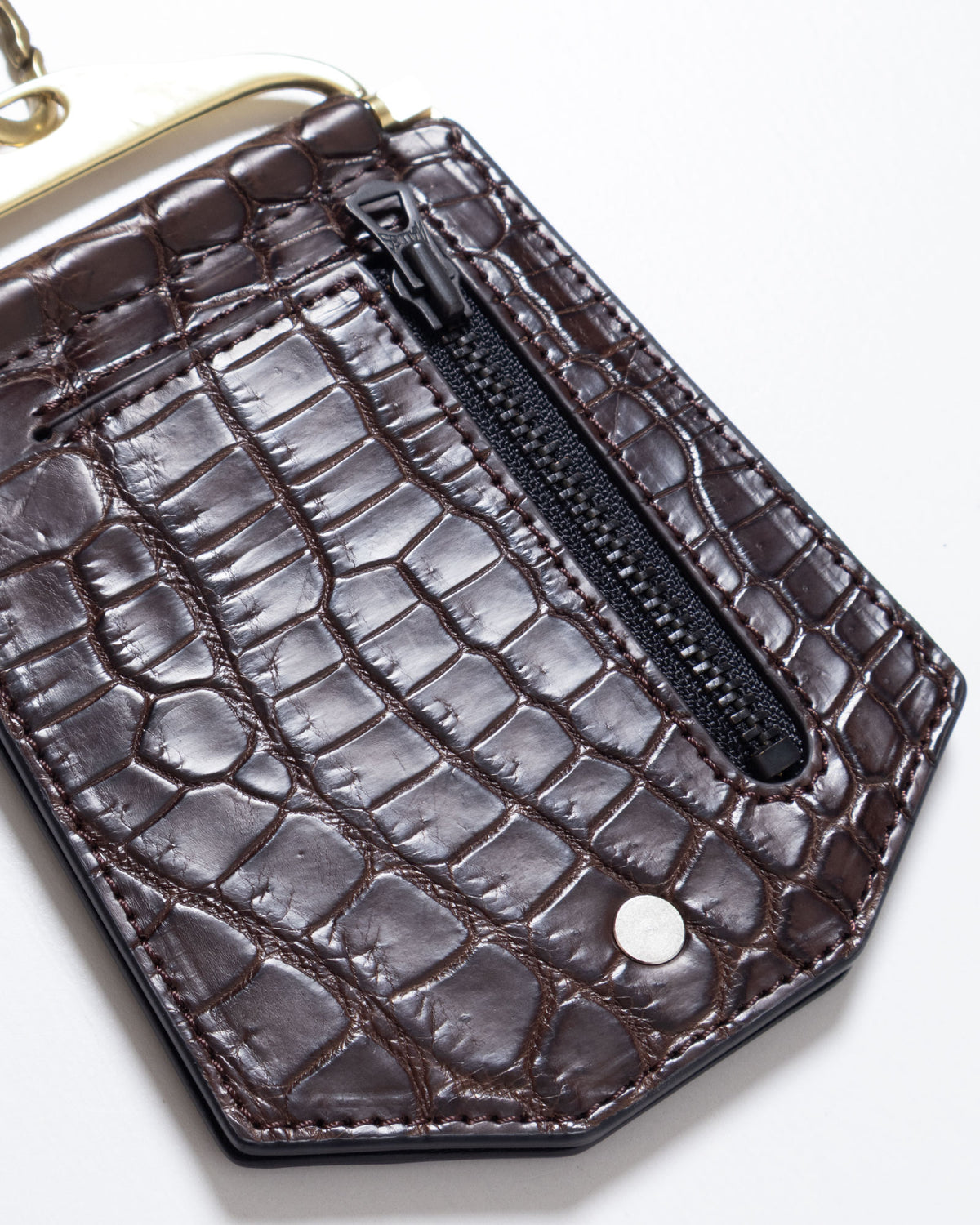 AUBERGE GLAND C D.BROWN×BLACK 小銭入れ・ファスナーポケット拡大