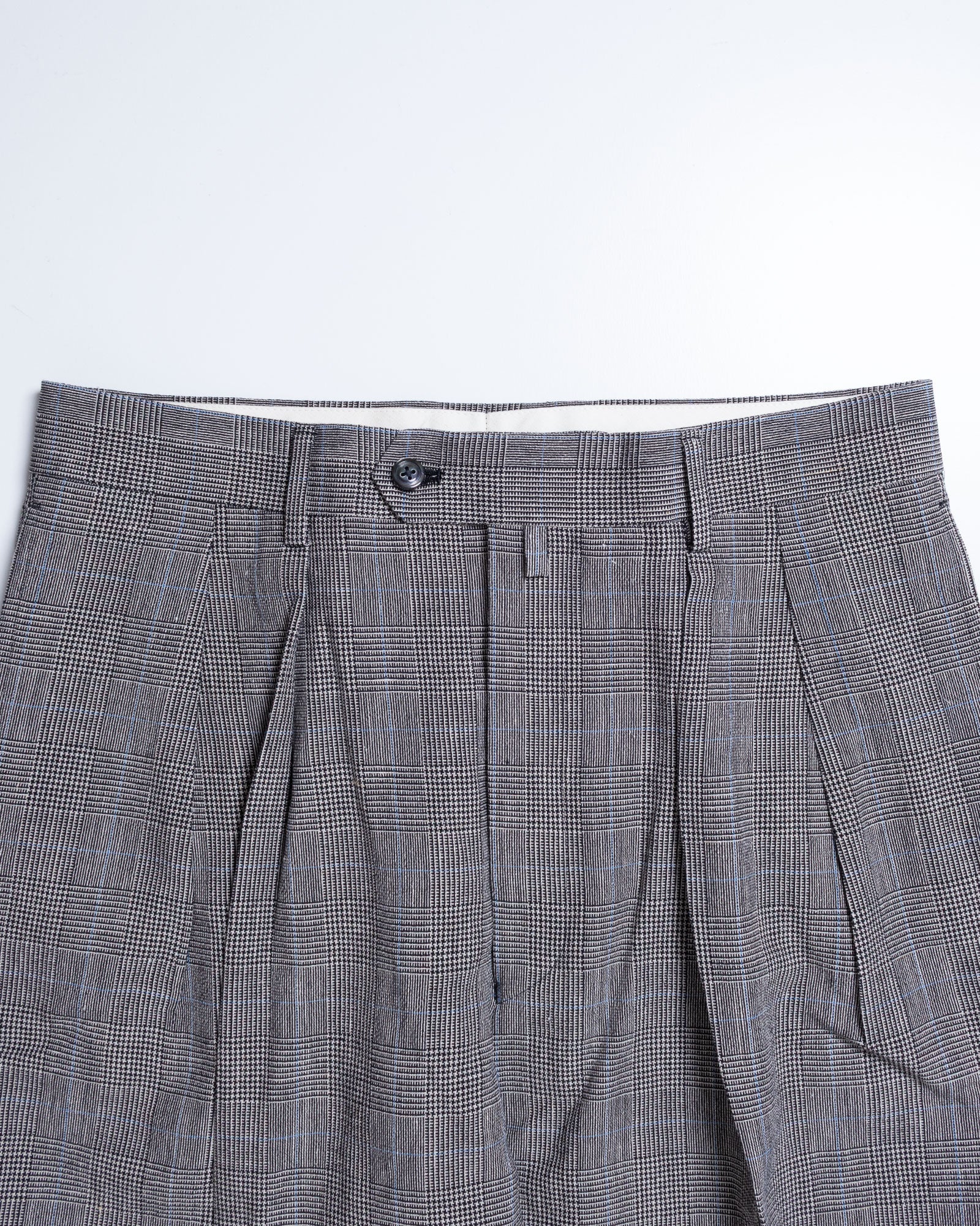 NEAT GLEN CHECK WIDE スラックス ウエスト周り・ベルトループ ディテール