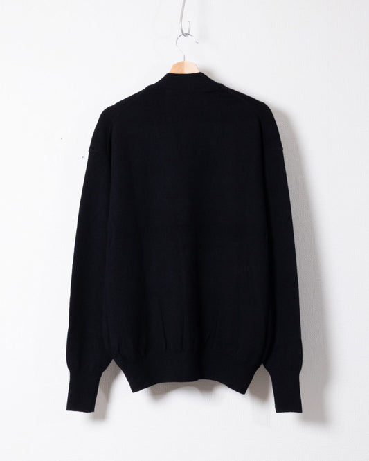 HERILL GOLDENCASH CARDIGAN BLACK カシミヤ Vネックカーディガン 背面
