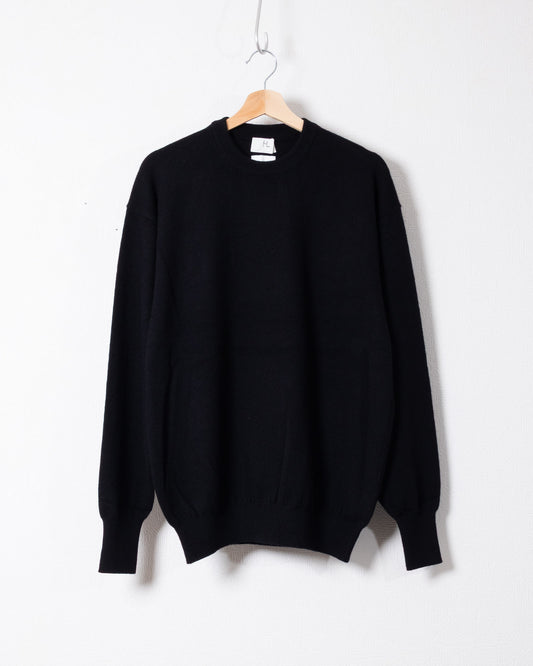 HERILL GOLDENCASH PULLOVER BLACK カシミヤ クルーネックニット 正面全体