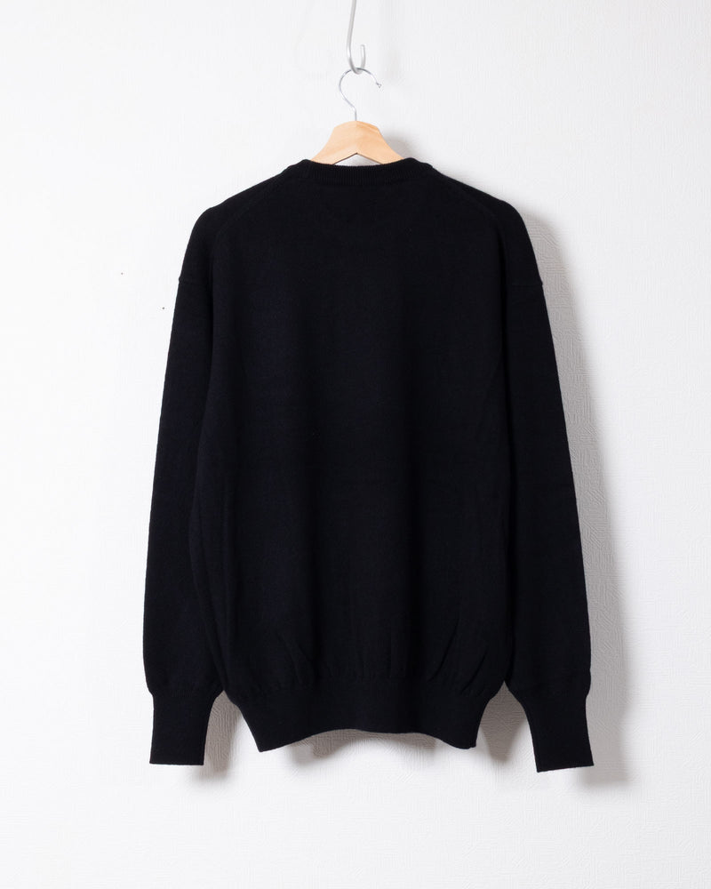 HERILL GOLDENCASH PULLOVER BLACK カシミヤ クルーネックニット 背面