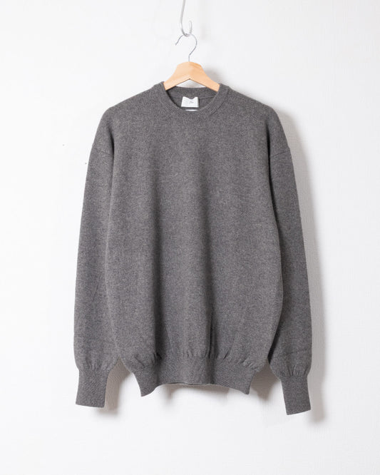 HERILL GOLDENCASH PULLOVER GRAY カシミヤ クルーネックニット 正面全体