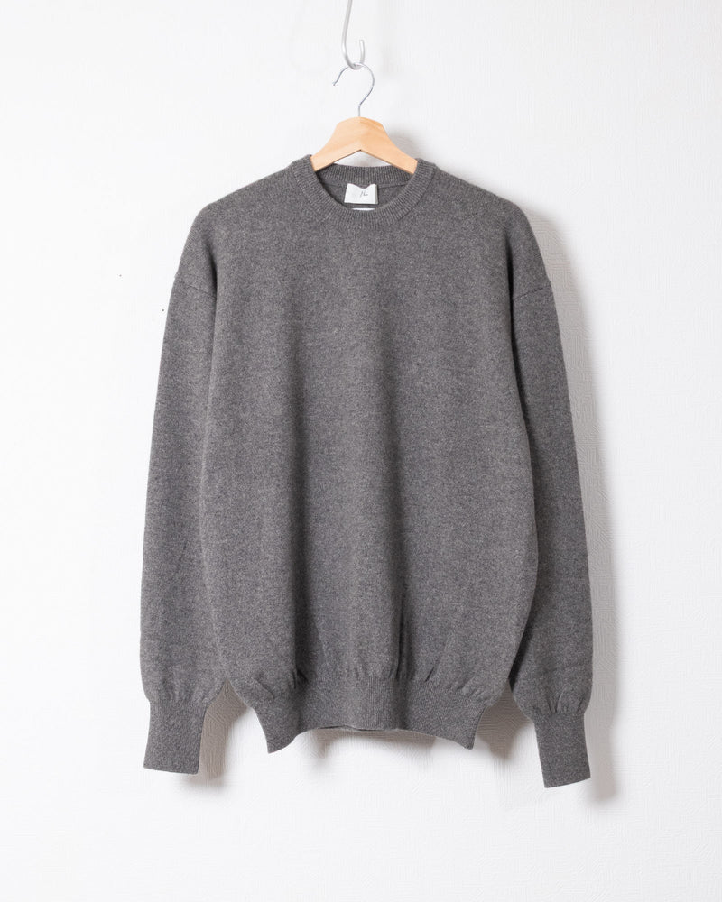 HERILL GOLDENCASH PULLOVER GRAY カシミヤ クルーネックニット 正面全体