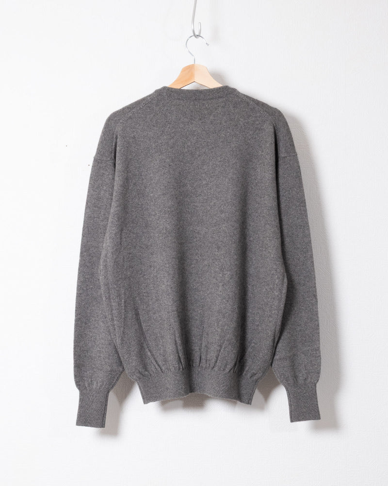 HERILL GOLDENCASH PULLOVER GRAY カシミヤ クルーネックニット 背面