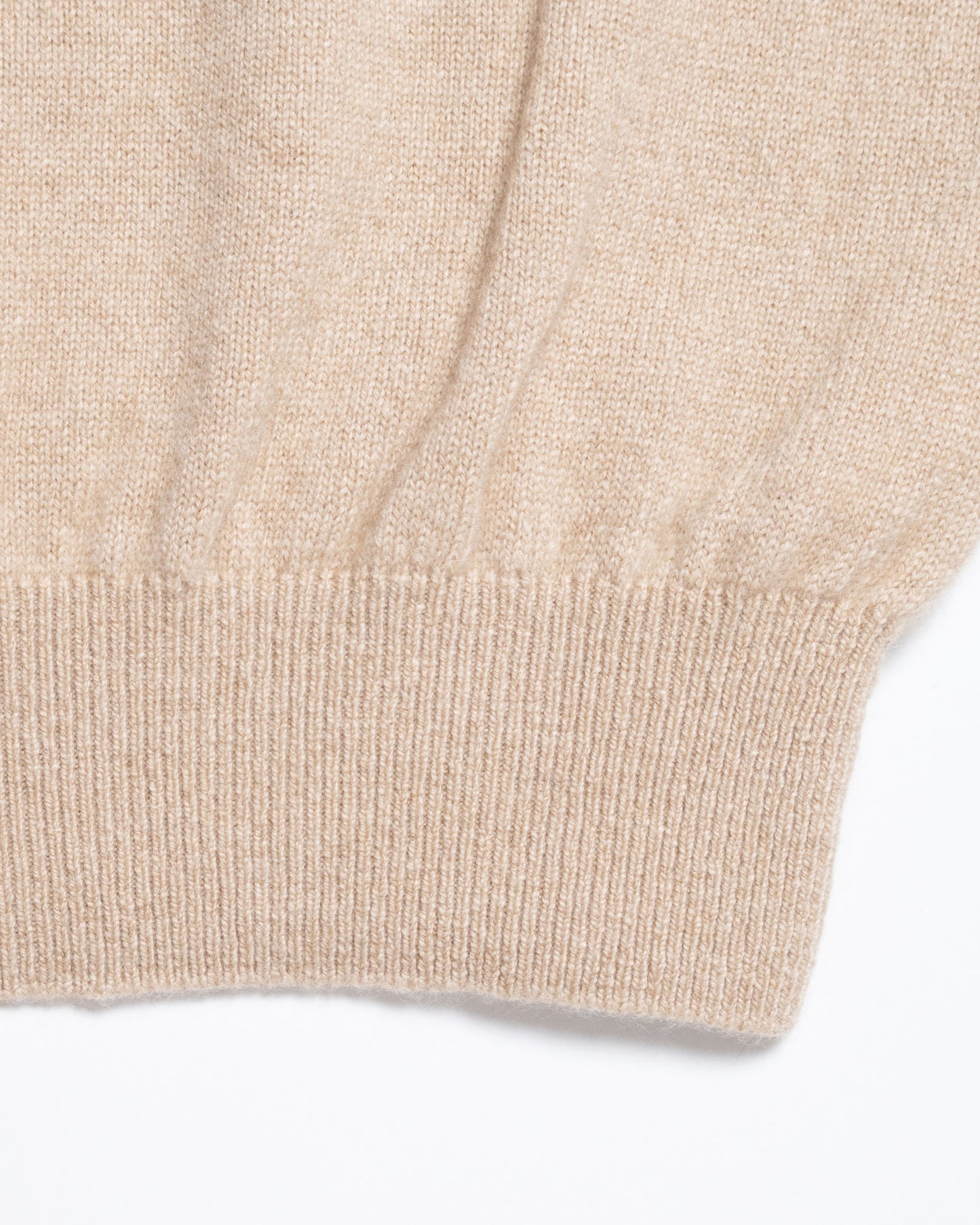 HERILL GOLDENCASH PULLOVER NATURAL 裾リブ・ゴールデンキャッシュ生地拡大