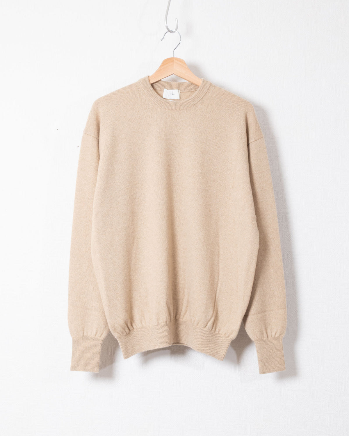 HERILL GOLDENCASH PULLOVER NATURAL カシミヤ クルーネックニット 正面全体