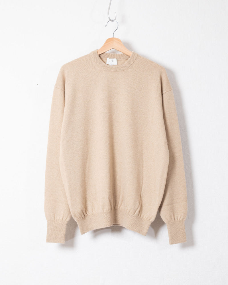 HERILL GOLDENCASH PULLOVER NATURAL カシミヤ クルーネックニット 正面全体