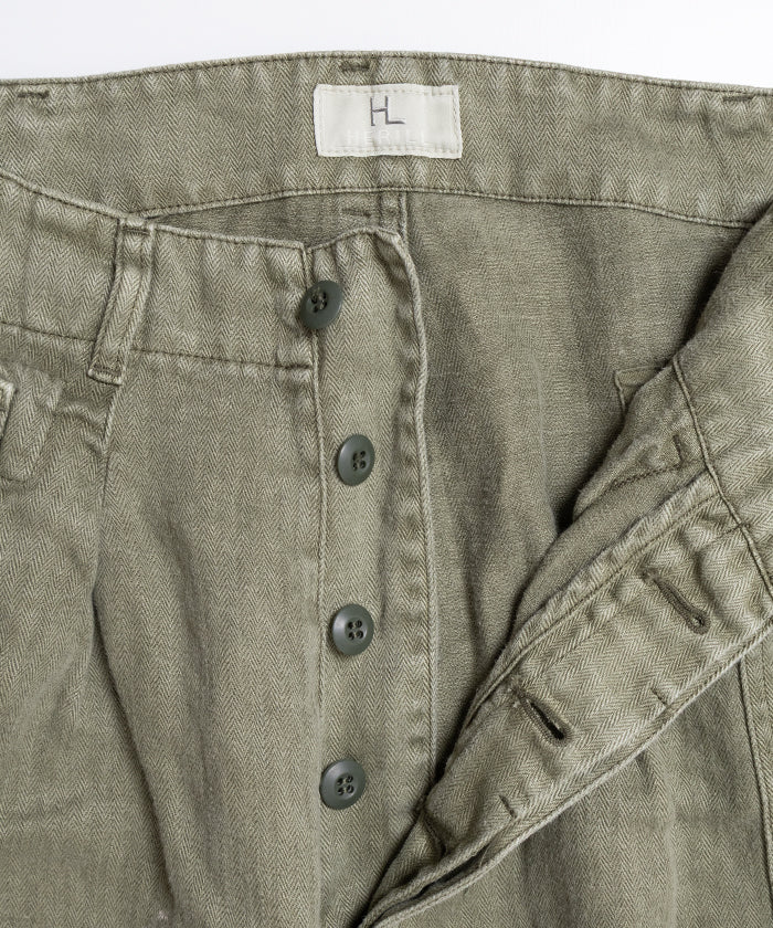 【HERILL】HBT LINEN CARGOPANTS - OLIVE DRAB / ヘリル ヘリンボーンツイル リネン カーゴパンツ 2026ss 2026春夏 正規取扱店 ‐ ARZACH KAMAKURA 神奈川 鎌倉 オンラインショップ 通販