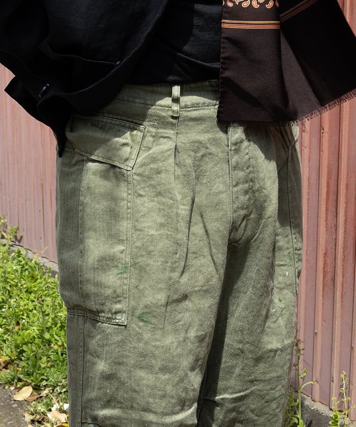 【HERILL】HBT LINEN CARGOPANTS - OLIVE DRAB / ヘリル ヘリンボーンツイル リネン カーゴパンツ 2026ss 2026春夏 正規取扱店 ‐ ARZACH KAMAKURA 神奈川 鎌倉 オンラインショップ 通販