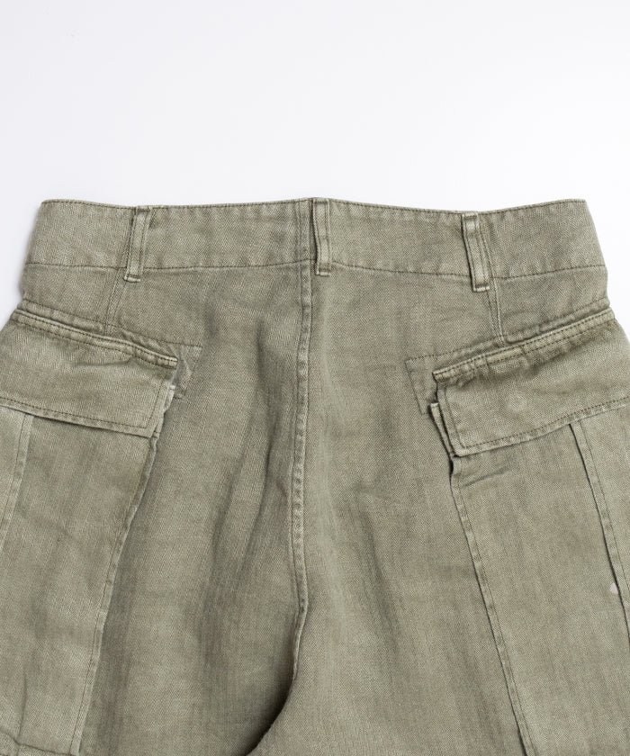 【HERILL】HBT LINEN CARGOPANTS - OLIVE DRAB / ヘリル ヘリンボーンツイル リネン カーゴパンツ 2026ss 2026春夏 正規取扱店 ‐ ARZACH KAMAKURA 神奈川 鎌倉 オンラインショップ 通販
