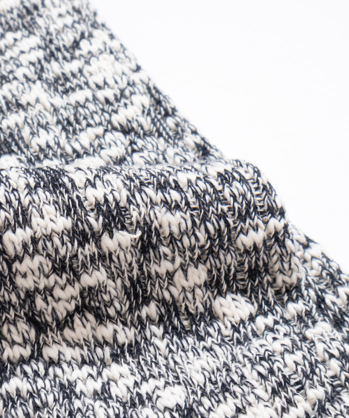 【INTÉRIM】SLUB COTTON HEATHER SOCKS - BLACK / インテリム スラブコットン ヘザーソックス 2026ss 2026春夏 正規取扱店 神奈川 鎌倉 ARZACH KAMAKURA オンラインショップ 通販