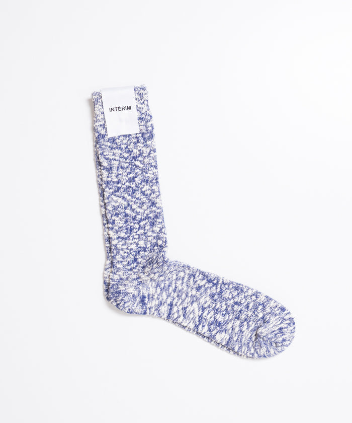 【INTÉRIM】SLUB COTTON HEATHER SOCKS - NAVY / インテリム スラブコットン ヘザーソックス 2026ss 2026春夏 正規取扱店 神奈川 鎌倉 ARZACH KAMAKURA オンラインショップ 通販
