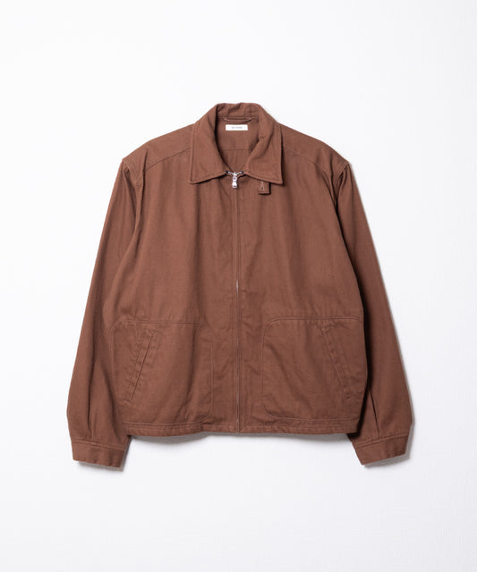 HEMP ORGANIC COTTON HYPER BIG SHORT DRIZZLER JACKET - BROWN - A'r139 Kamakura