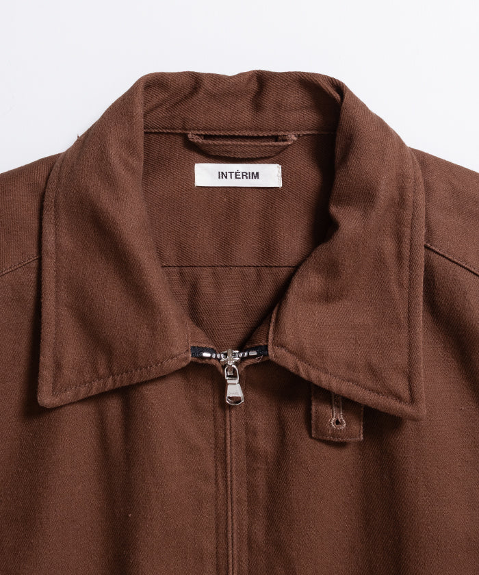 HEMP ORGANIC COTTON HYPER BIG SHORT DRIZZLER JACKET - BROWN - A'r139 Kamakura