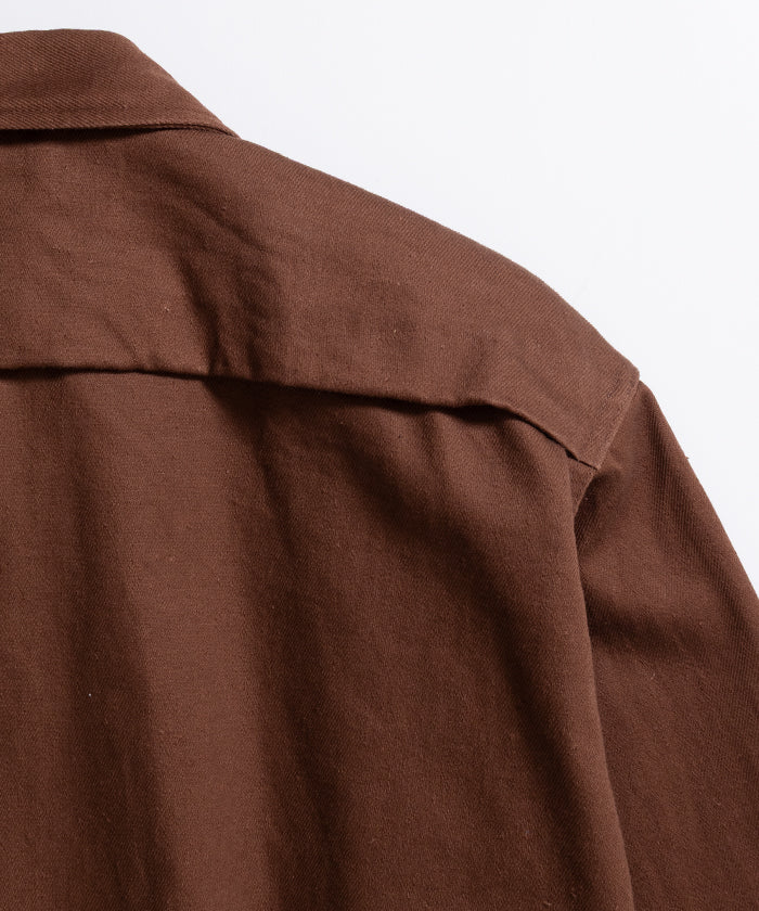 HEMP ORGANIC COTTON HYPER BIG SHORT DRIZZLER JACKET - BROWN - A'r139 Kamakura