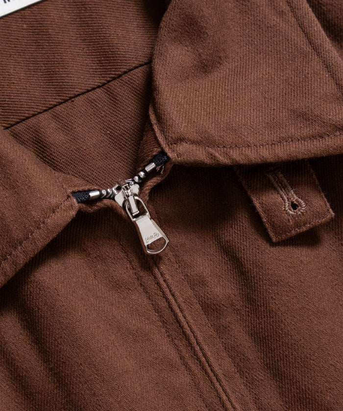 HEMP ORGANIC COTTON HYPER BIG SHORT DRIZZLER JACKET - BROWN - A'r139 Kamakura