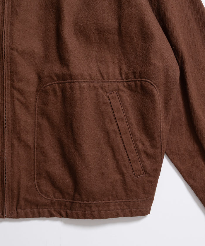 HEMP ORGANIC COTTON HYPER BIG SHORT DRIZZLER JACKET - BROWN - A'r139 Kamakura